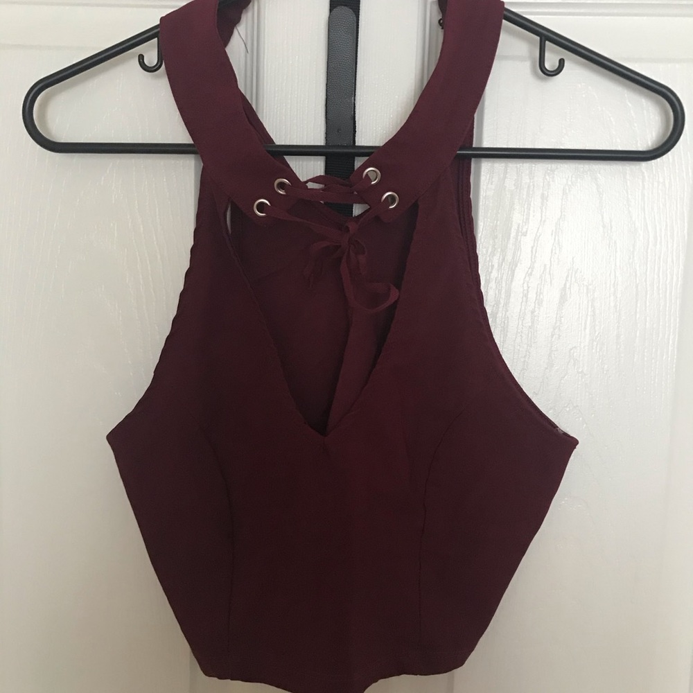Maroon Club Style Crop Top.